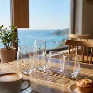 오로라 홀로그램 일반 ,육각유리컵 340ml,홈카페 별하이볼350ml,별언더락 530ml