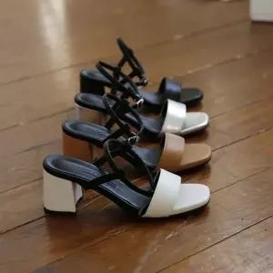 제작 기본템 각코 발등 스트랩 미들굽 샌들힐Y