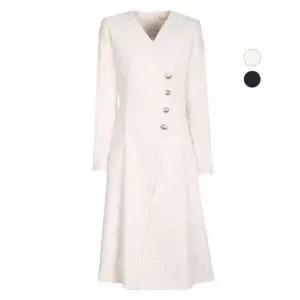 비비드시크릿가너 여성 골드버튼 봄가을 트위드원피스 646042