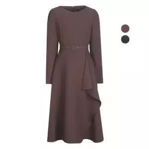 비비드시크릿가너 여성 랩 겨울 벨티드 원피스 645220