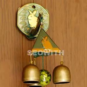 현관문 불교 도어벨 삼각종 토끼 액운방지 호연 장식