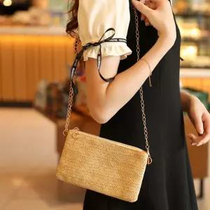 더 심플 골드체인 라탄백