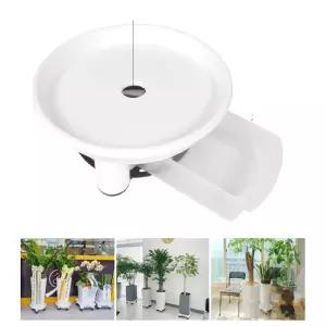 서랍식 물받이 원형 화분받침대 소형 2호 이동식 홈가드닝 회사 사무실