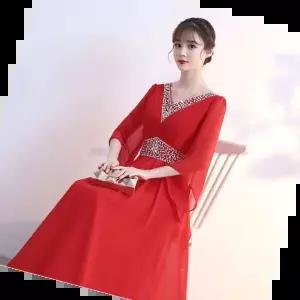 합창의상 아름다울 빨강 합창복 연주드레스학예회의상워십복