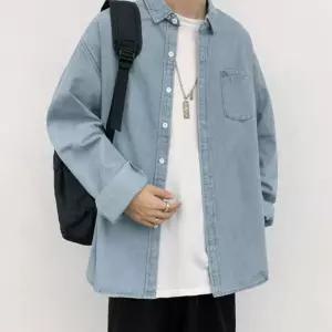 남녀공용 여름 오버핏데님셔츠 청남방 긴팔셔츠 2컬러