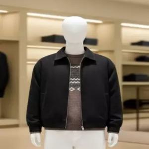 모던 스웨이드 오버핏 블루종 자켓