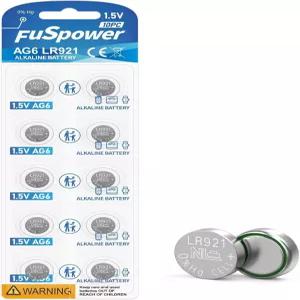 Fuspower 371 370 시계 배터리 SR920SW AG6 LR921 알칼리 버튼 셀(10개들이 팩)