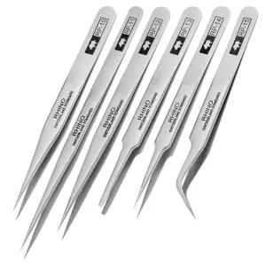 정밀핀셋 라이노 스테인레스 곡선 미세 공업용 둥근 세트 도구 납땜 스틸 하드 공예