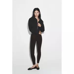 ZARA 자라 페이크 네오프렌 슬림핏 재킷 - 블랙 736561