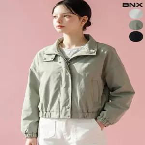 [비엔엑스]여성 크롭 셔링 하이넥 봄버 점퍼