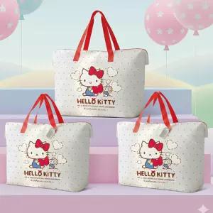 산리오 헬로키티 여행 가방 타포린 부직포 지퍼 방수 대형 리유저블 경량 지퍼형