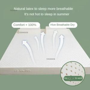 1.5/1.8m 태국 천연 라텍스 매트리스 10/12cm 두께 고무 쿠션 더블 수면 매트 다다미 매트 침실 가구