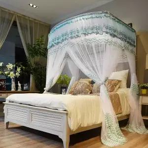 [콩심팥심]캐노피 침대 모기장 150x200cm 그린 여름모기장 공주