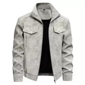 봄 가을 스웨이드 자켓 재킷 점퍼 아우터 패턴 빅사이즈 남자 남성 봄/가을 상의 가죽 캐주얼한 스타일 트