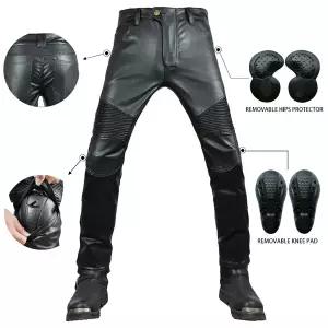봄 여름 바이크 오토바이 바지 팬츠 라이딩 모터사이클 진 PU 가죽 바이커 방수 방풍 남자 남성 4X CE 무릎