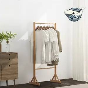 스탠드옷걸이 스탠드옷 걸이 이동식 옷걸이 우드 대나무 세련된 심플한 의류 정리대 행거
