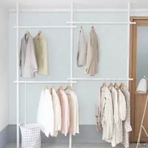 [라일리생활건강] Rly 기둥식 행거 38mm 4단 행거봉 이동식행거 고