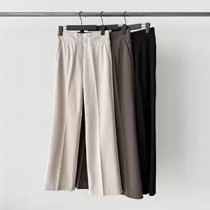[옷자락]여성 봄 출퇴근 패션 하객 스타일 와이드핏 스판 슬랙스