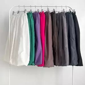 [옷자락]여성 A라인 셔링 롱스커트 밴딩 9색 호박스커트