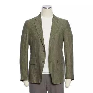 [롯데백화점]레노마 S/S 카키 쿨링 마100 스트라이프 캐주얼 린넨자켓 4종택1 RRJMBJ54A