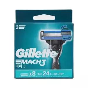 질레트 마하3 깔끔한 3중 면도날 8개입