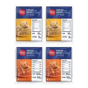 [신세계라이브쇼핑]CJ 햇반 현미귀리볶음밥 갈릭 420g x2개 + 햇반 현미귀리볶음밥 김치 420g x2개