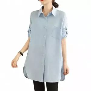 여자 내추럴 롱셔츠 데일리룩 남방