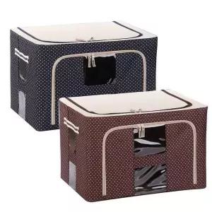 [골드스마일]와이어 정리함 수납함 옷 수납 보관함 박스 66L 도트 겨울옷압축팩