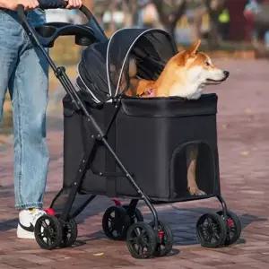 반려동물 유모차 접이식 애견 개모차 강아지 유모차 중소형견 산책용 강아지산책 이동가방 원터치 캐리어