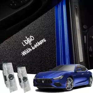 마세라티 액세서리와 호환되는 2PCS 네버 페이드 카도어 라이트 로고 콰트로포르테 기블리 그레칼레