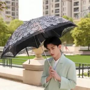 꽃우산 햇빛 암막 2단 양산 레이스 경량 우산 차단 우양산 접이식우산