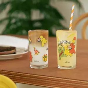 해피 벌스데이 젤리 베어 유리컵 2P 세트 사무용품