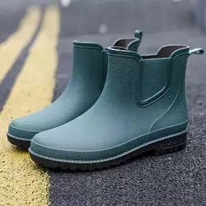 남성용 장마철 방수 숏 레인 부츠 앵클 슈즈 비오는 날 신발 낚시용 로퍼 레인부츠