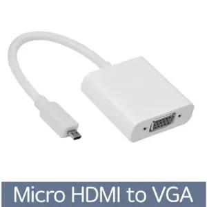 Micro HDMI D타입 to VGA 컨버터 영상 오디오지원HDMI연결젠더 HDMI케이블 변환
