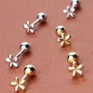 [골드스마일]벚꽃 금은 귀걸이 나사잠금 피어싱 귓볼 착용 꽃모양