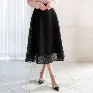 [시크라인] 사톤 플라워패턴 플레어 롱 스커트