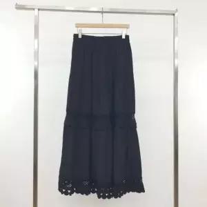 [애슬릿] 캉캉 롱 스커트 여성 봄 A라인 맥시 플레어 레이스