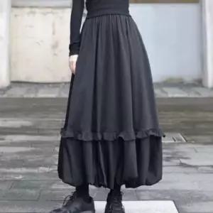 [애슬릿] 레이스 롱 스커트 여성 봄 벌룬 호박 맥시 치마