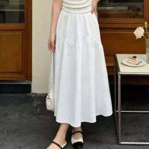 [애슬릿] A라인 롱 스커트 여성 밴딩 봄 무지 빅사이즈 치마