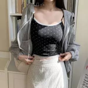 [신세계라이브쇼핑][옷자락] 여자 여름 슬림핏 도트 레이스 나시