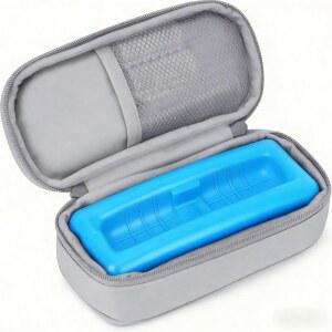 재사용 가능한 아이스 브릭이 있는 인슐린 보호 냉각 TSA 지속 방수 케이스, 포함 쿨러 백, 승인 8-12시간 바이알 여행용 펜 기능