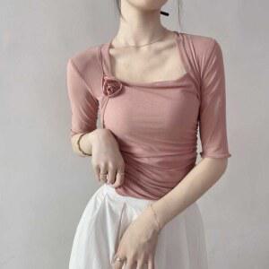 바이디움 줌바댄스복 사교 라인 공연복 스포츠댄스티 라틴 줌바 상의