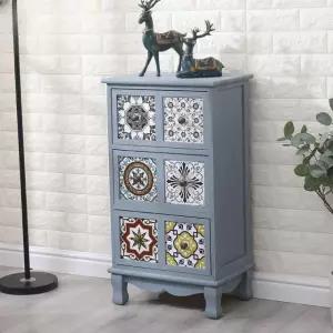 나비장 콘솔 틈새 거실 인테리어 금박 수납장 유럽풍 A. 그린 6칸