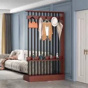 현관 파티션 인테리어 가벽 선반 가림막 칸막이 A. 68cm 화이트 프레임+웜화이트