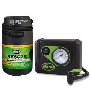 [미국배송] 슬라임 50138 플랫 타이어 펑크 수리 스마트 스페어 플러스 자동차 타이어용 비상 키트 실란트 및 인플레이터 펌프 포함 기타 고속도로 차량에 적합 12분 수정