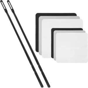 CONLI 플루트 클리닝 키트 로드 2개와 천 악기 연마 및 액세서리 - 화이트 그레이 블랙