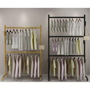 2단 행거 드레스룸 고정식 스피드랙 옷장 160 190cm 의류매장 이동식 금색 2층 120cm 높이