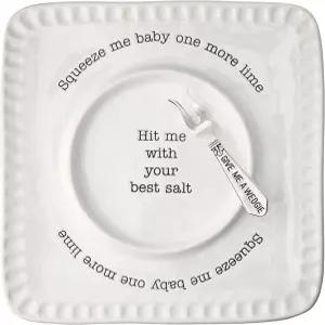 머드 파이 라임과 소금 리머 마가리타 세트 스퀘어 화이트