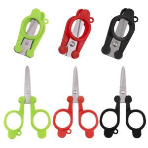 [미국배송] 6 PCS 미니 접이식 여행용 가위 - 여행 야외 가정 사무실용 스테인리스 스틸 전문 포켓 (3가지 색상)