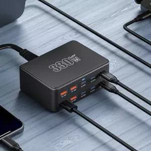 멀티포트 USB C타입 스마트폰 포트 급속충전기 휴대용 다중 테블릿 330W 고속